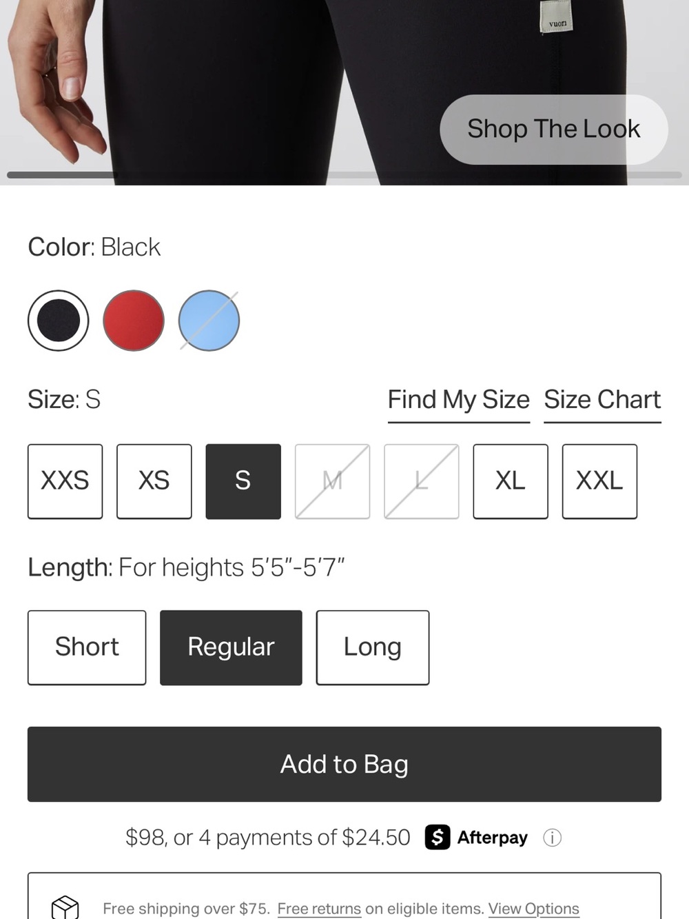 Vuori Daily Leggings-black-S-NWT - Picture 4 of 5